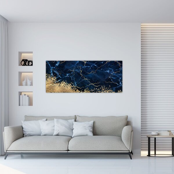 Tablou - Marmură albastru închis (120x50 cm)