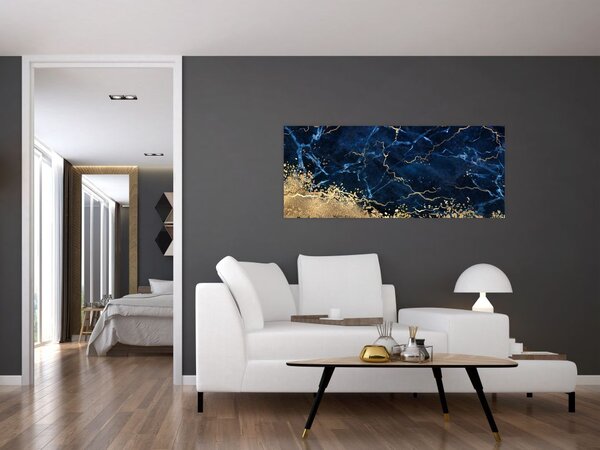 Tablou - Marmură albastru închis (120x50 cm)