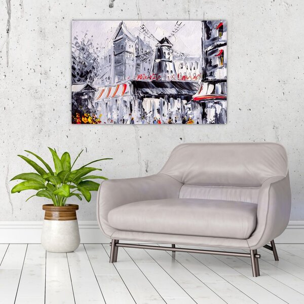 Tablou - Strada din Paris, pictură în ulei (90x60 cm)
