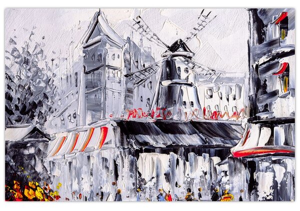 Tablou - Strada din Paris, pictură în ulei (90x60 cm)