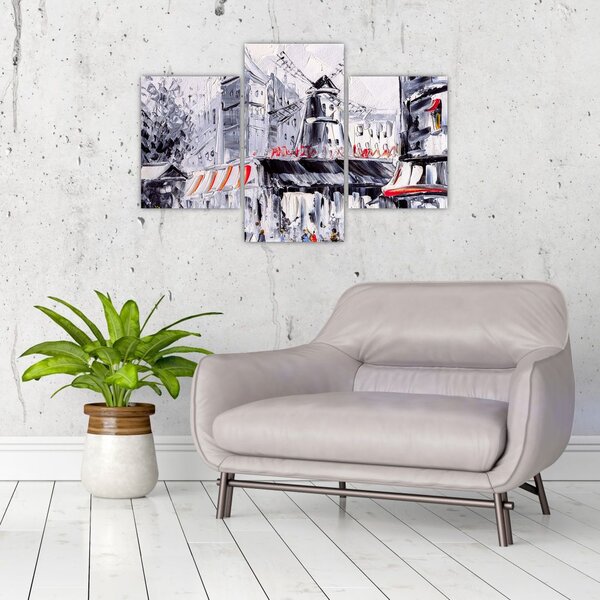 Tablou - Strada din Paris, pictură în ulei (90x60 cm)
