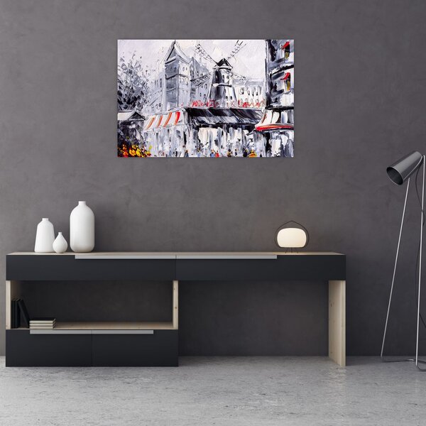 Tablou - Strada din Paris, pictură în ulei (90x60 cm)