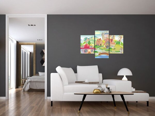 Tablou - Orășel colorat (90x60 cm)