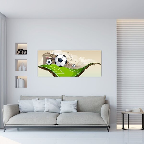 Tablou - Teren de fotbal (120x50 cm)