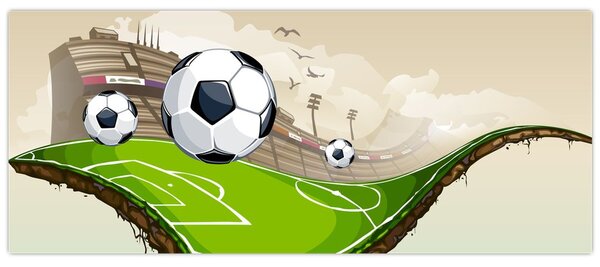Tablou - Teren de fotbal (120x50 cm)