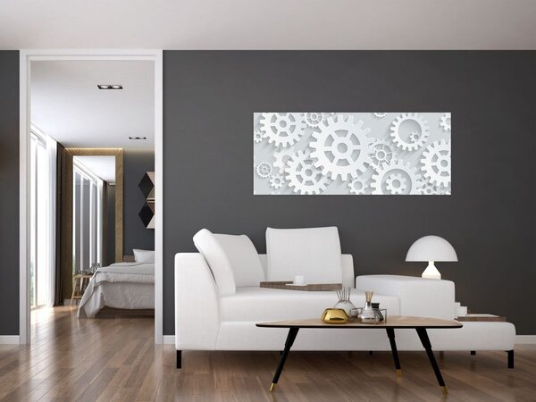 Tablou - Roți dințate (120x50 cm)