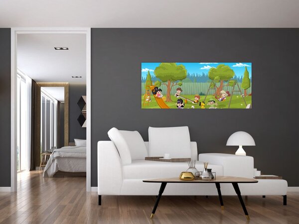 Tablou - Copii la locul de joacă (120x50 cm)
