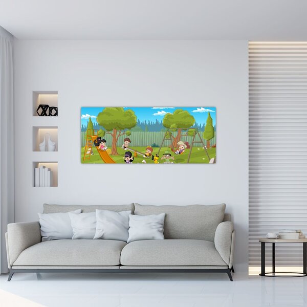 Tablou - Copii la locul de joacă (120x50 cm)
