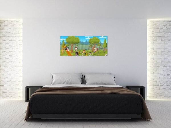 Tablou - Copii la locul de joacă (120x50 cm)
