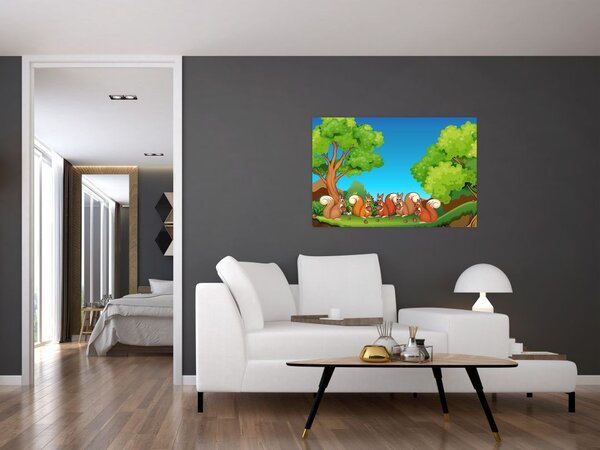 Tablou - Veverițe vesele (90x60 cm)