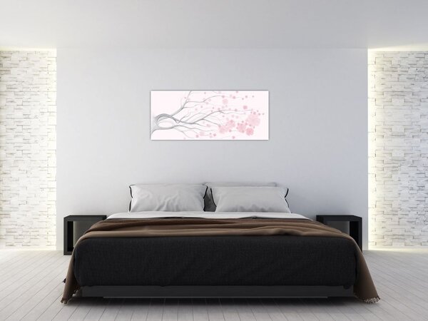 Tablou - Flori roz (120x50 cm)