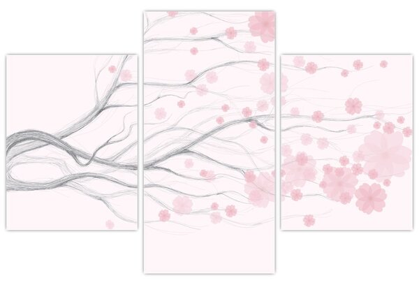 Tablou - Flori roz (90x60 cm)