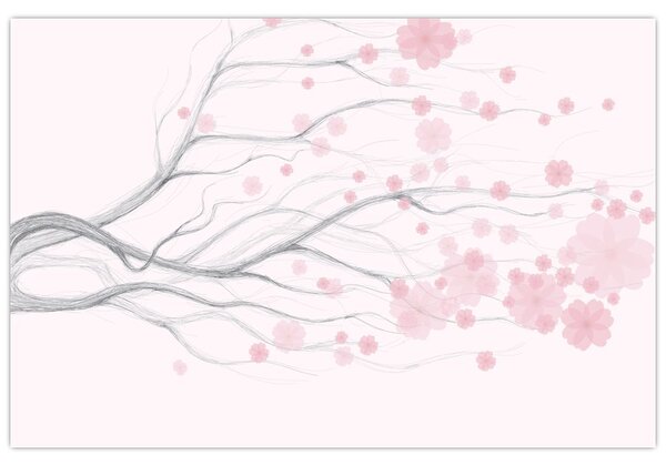 Tablou - Flori roz (90x60 cm)