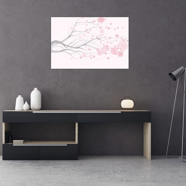 Tablou - Flori roz (90x60 cm)