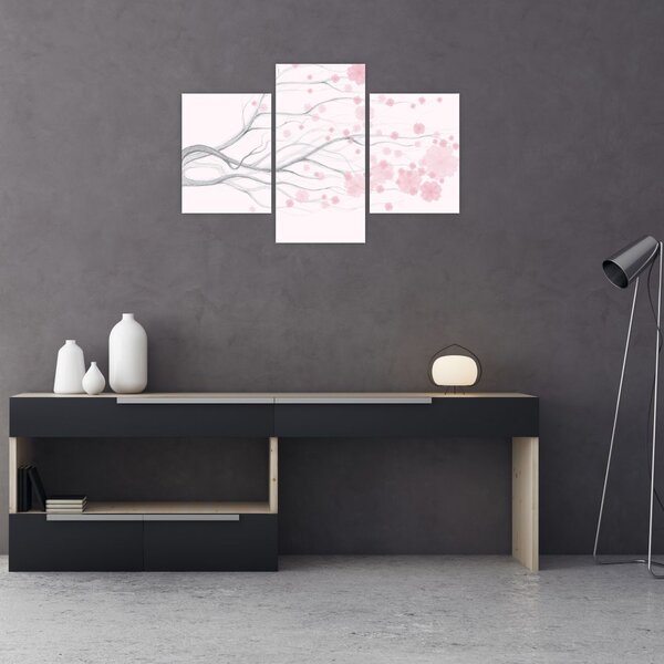 Tablou - Flori roz (90x60 cm)