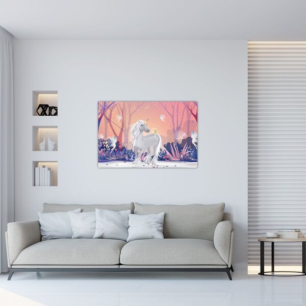 Tablou - Unicorn în pădurea fermecată (90x60 cm)