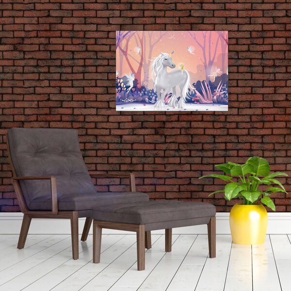Tablou - Unicorn în pădurea fermecată (70x50 cm)