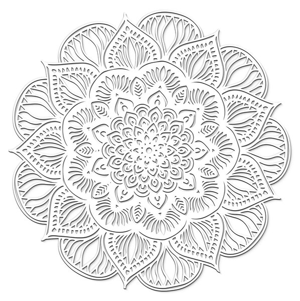 DUBLEZ | Mandala 3D sculptată - Floare de Lotus | Tablou de perete
