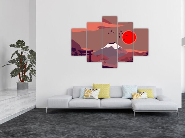 Tablou - Ilustrație a Muntelui Fuji (150x105 cm)
