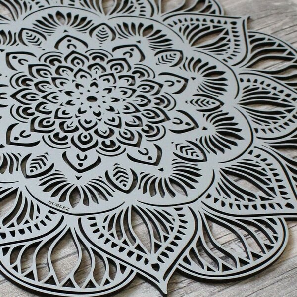 DUBLEZ | Mandala 3D sculptată - Floare de Lotus | Tablou de perete
