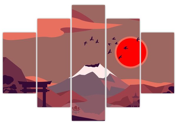 Tablou - Ilustrație a Muntelui Fuji (150x105 cm)