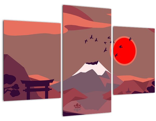 Tablou - Ilustrație a Muntelui Fuji (90x60 cm)