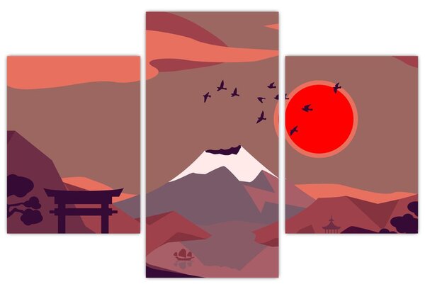Tablou - Ilustrație a Muntelui Fuji (90x60 cm)