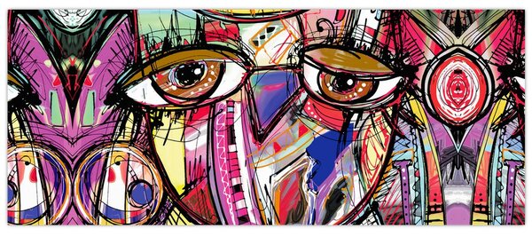 Tablou - Artă stradală - bufniță (120x50 cm)