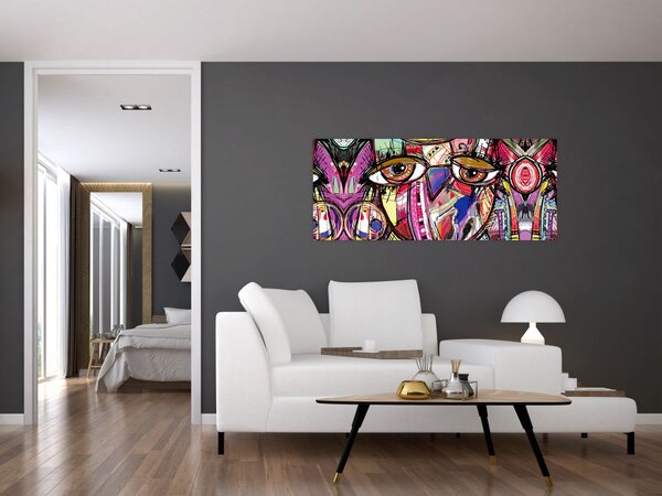 Tablou - Artă stradală - bufniță (120x50 cm)