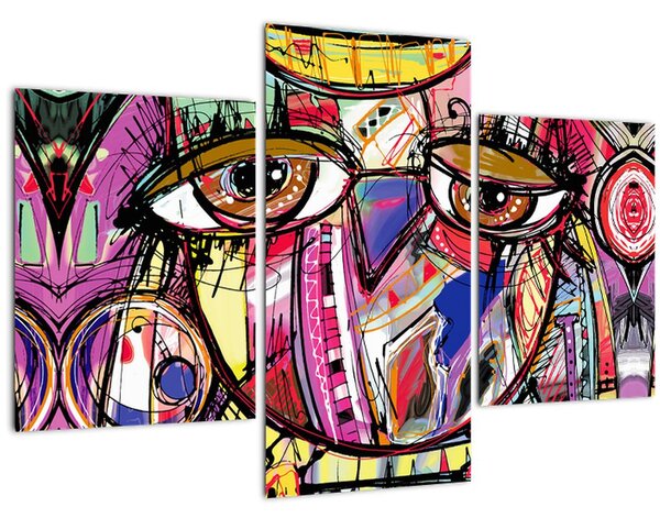 Tablou - Artă stradală - bufniță (90x60 cm)
