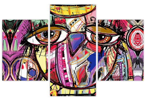 Tablou - Artă stradală - bufniță (90x60 cm)