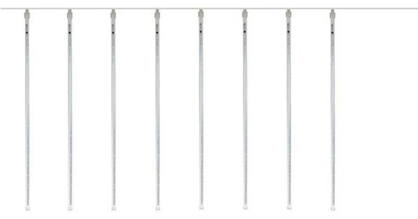 Instalatie 8 turturi meteori, 288 LED-uri multicolore, tuburi 45 cm, decor Craciun interior/exterior, lungime 2.3 m