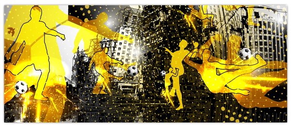 Tablou - Fotbal în marele oraș (120x50 cm)