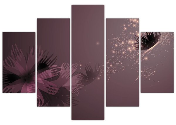 Tablou - Floare și fluture (150x105 cm)