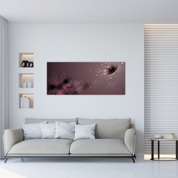 Tablou - Floare și fluture (120x50 cm)
