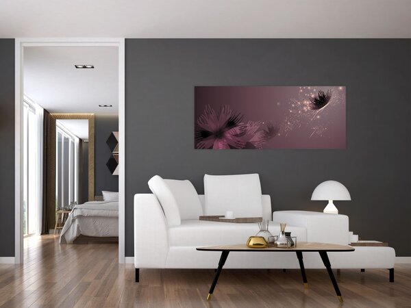 Tablou - Floare și fluture (120x50 cm)