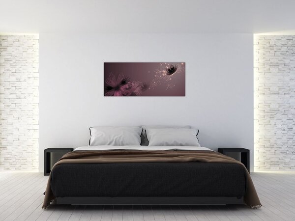 Tablou - Floare și fluture (120x50 cm)