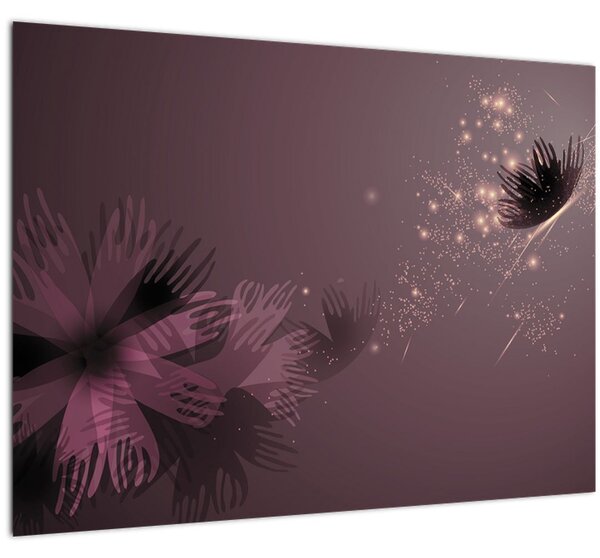 Tablou - Floare și fluture (70x50 cm)