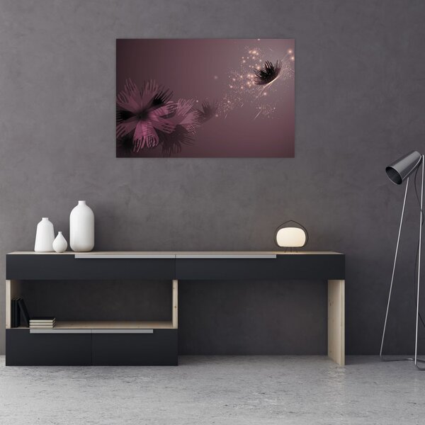 Tablou - Floare și fluture (90x60 cm)