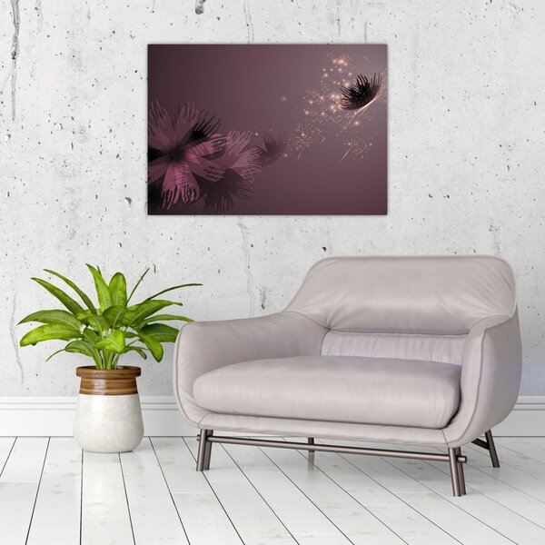 Tablou - Floare și fluture (70x50 cm)