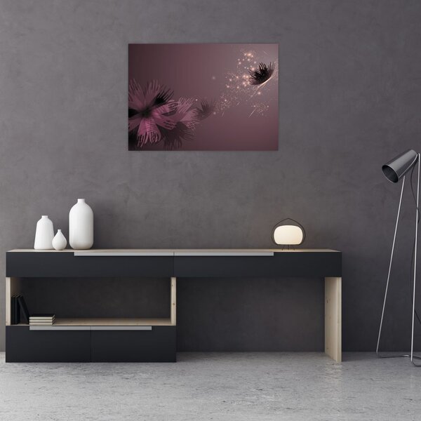 Tablou - Floare și fluture (70x50 cm)