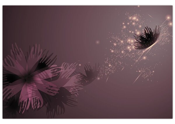 Tablou - Floare și fluture (90x60 cm)