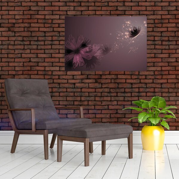 Tablou - Floare și fluture (90x60 cm)