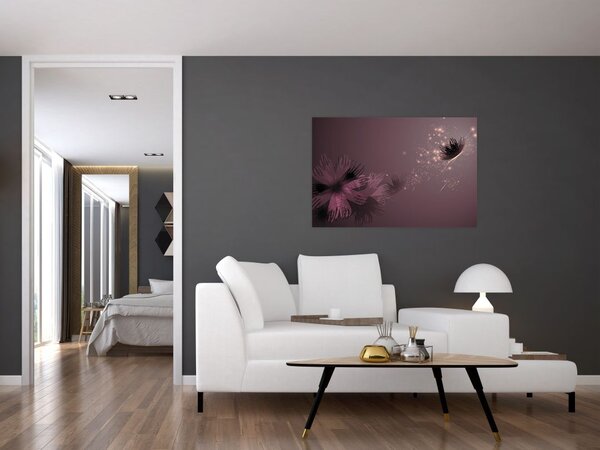 Tablou - Floare și fluture (90x60 cm)