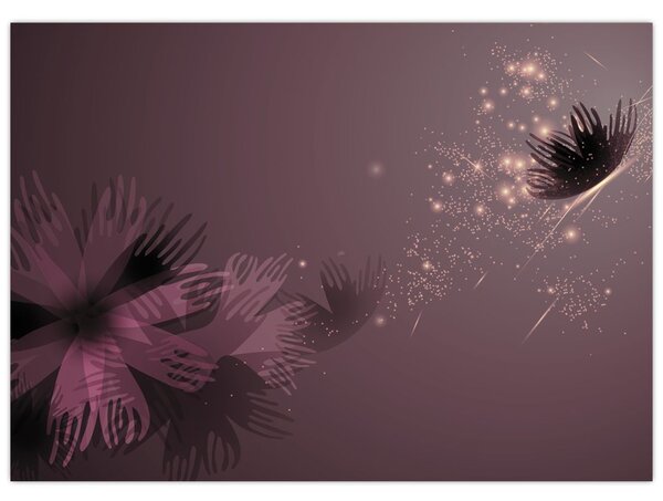 Tablou - Floare și fluture (70x50 cm)