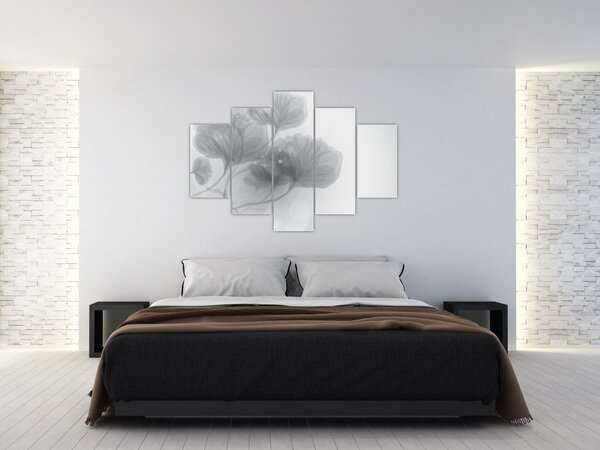 Tablou - Flori în nuanțe gri (150x105 cm)