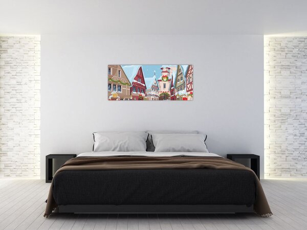 Tablou - Stradă de iarnă (120x50 cm)