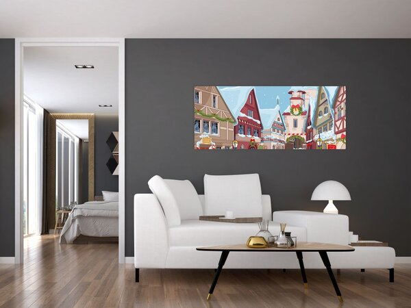 Tablou - Stradă de iarnă (120x50 cm)