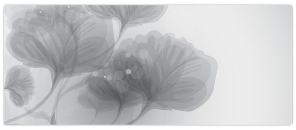 Tablou - Flori în nuanțe gri (120x50 cm)