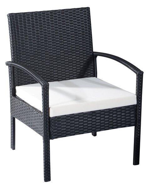 Outsunny Set Mobilier de Grădină din Ratan Negru 4 Piese cu Perne Confortabile 108x60x77cm Ideal pentru Terasă și Spații Exterioare | Aosom Romania